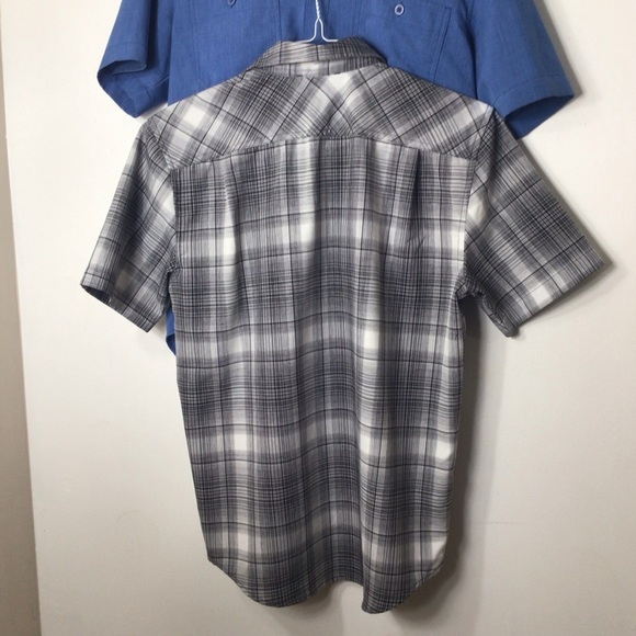 2 bundle lot Orvis button up shirts men small blue black - Picture 6 of 11